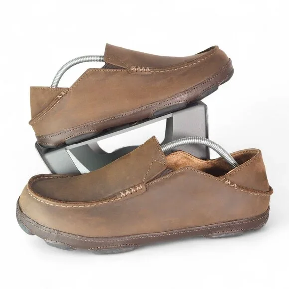 OluKai | Shoes | Olukai Moloa Leather Slipon Loafers Ray  display picture 2